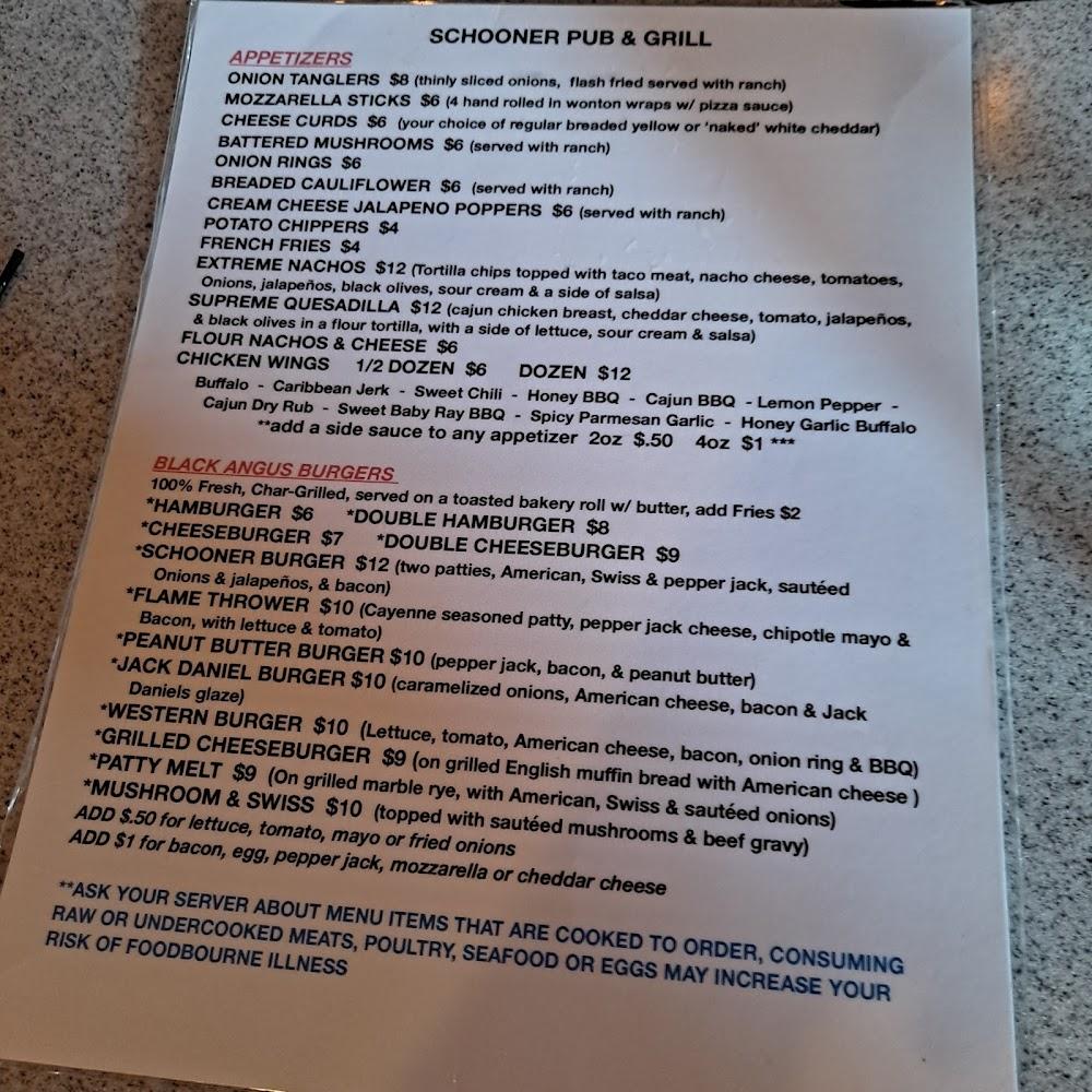 Schooner Pub & Grill Menu image 2